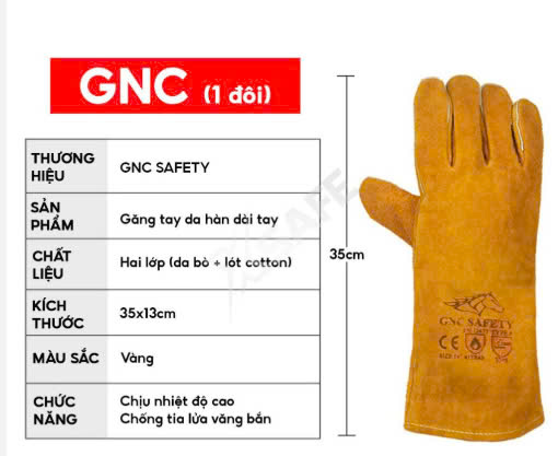 Găng tay chịu nhiệt chống cháy EW 14 da hàn cao cấp T116